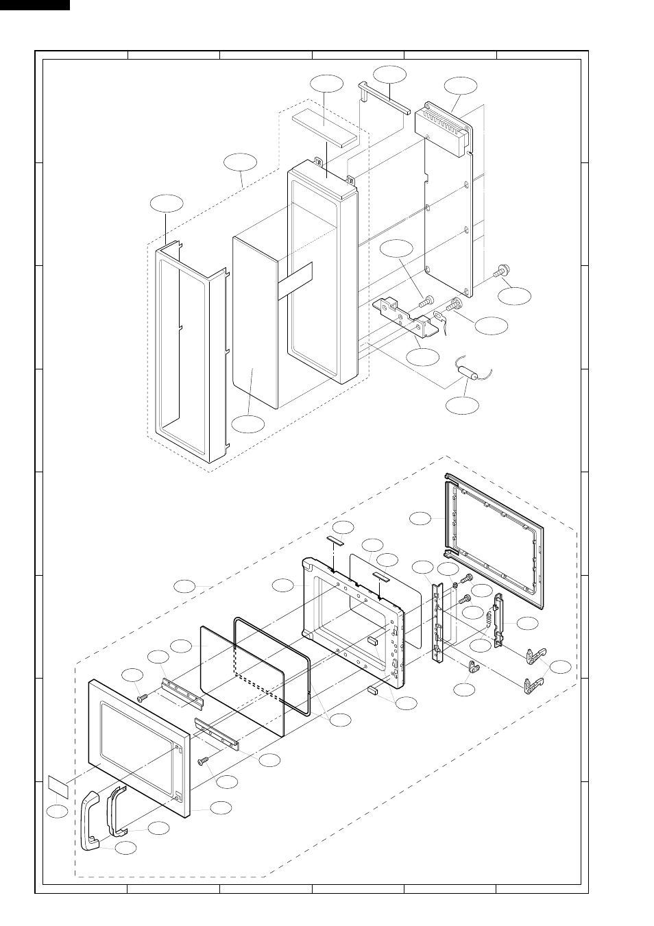 Door parts | Sharp R-2397 User Manual | Page 42 / 44