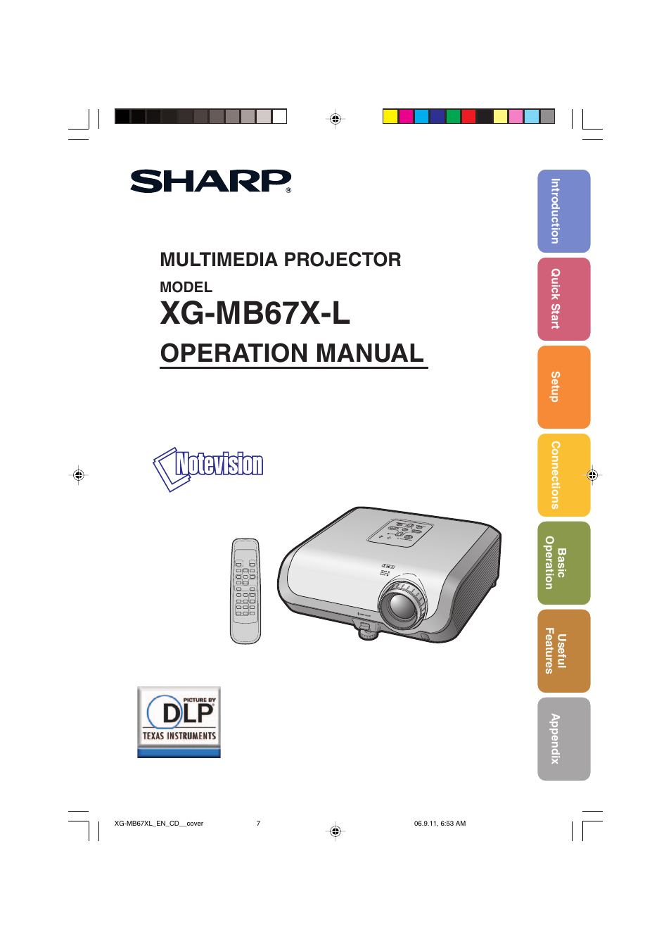 Sharp Notevision XG-MB67X-L User Manual | 71 pages