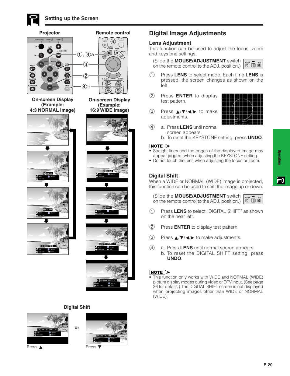 Digital image adjustments | Sharp XG - P10XU User Manual | Page 21 / 65