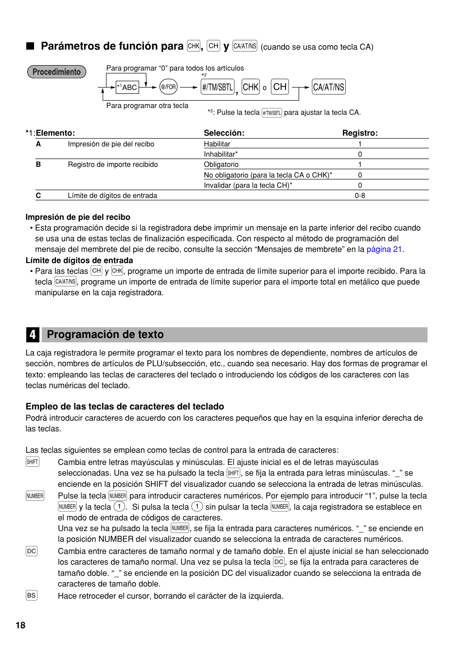 4 programación de texto | Sharp electronic cash register XE-A20S User Manual | Page 88 / 108