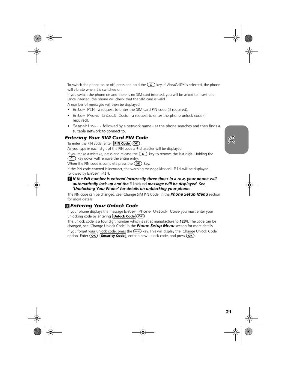 Making and receiving phone calls, Switching the phone on and off | Motorola V2088 User Manual | Page 27 / 80