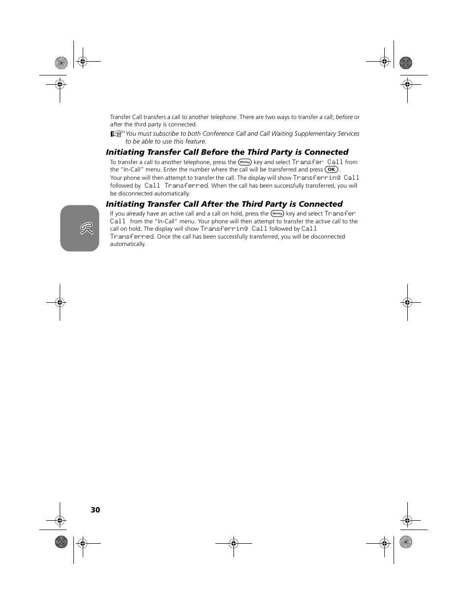 Transfer call | Motorola V2088 User Manual | Page 36 / 80