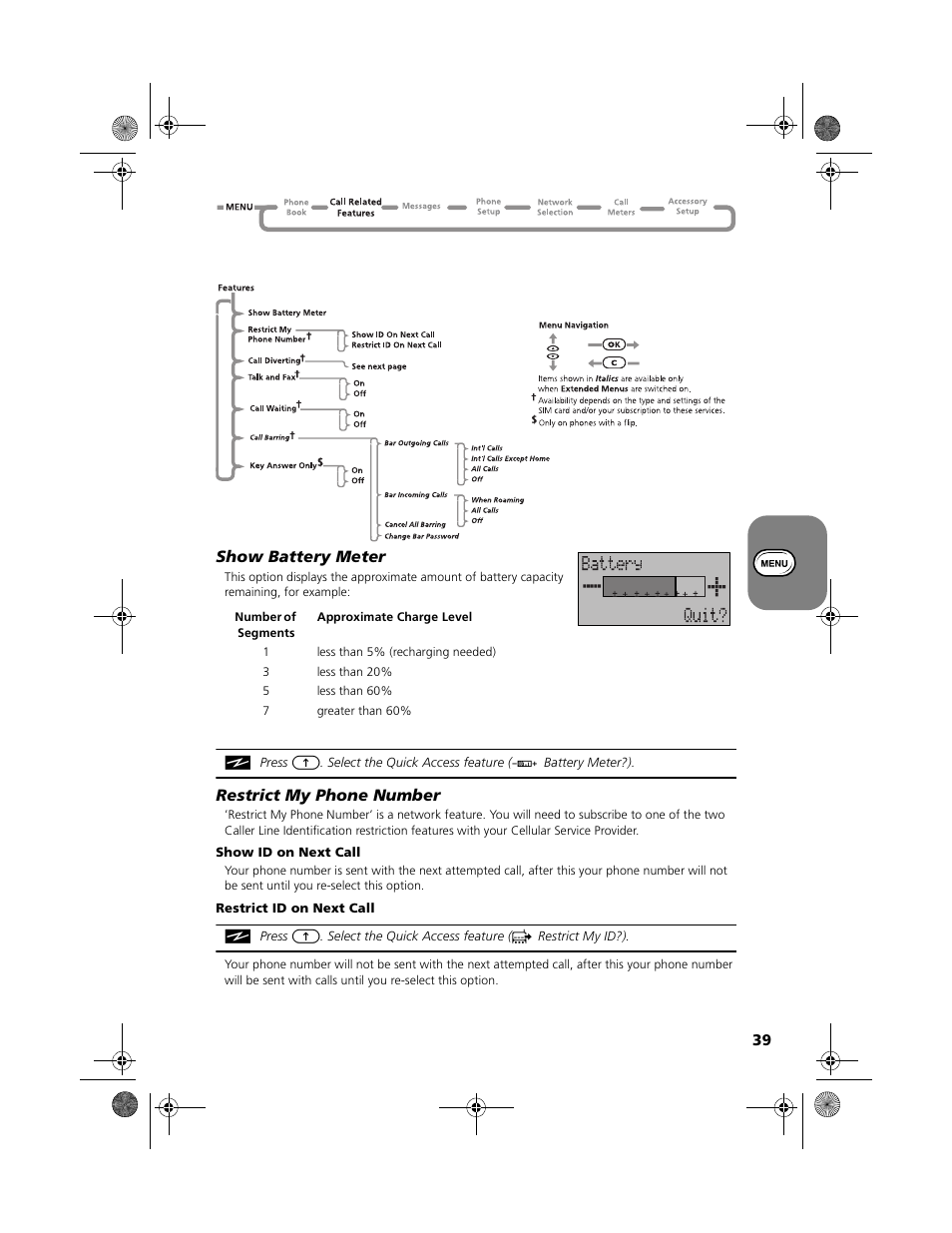 Call related features menu | Motorola V2088 User Manual | Page 45 / 80