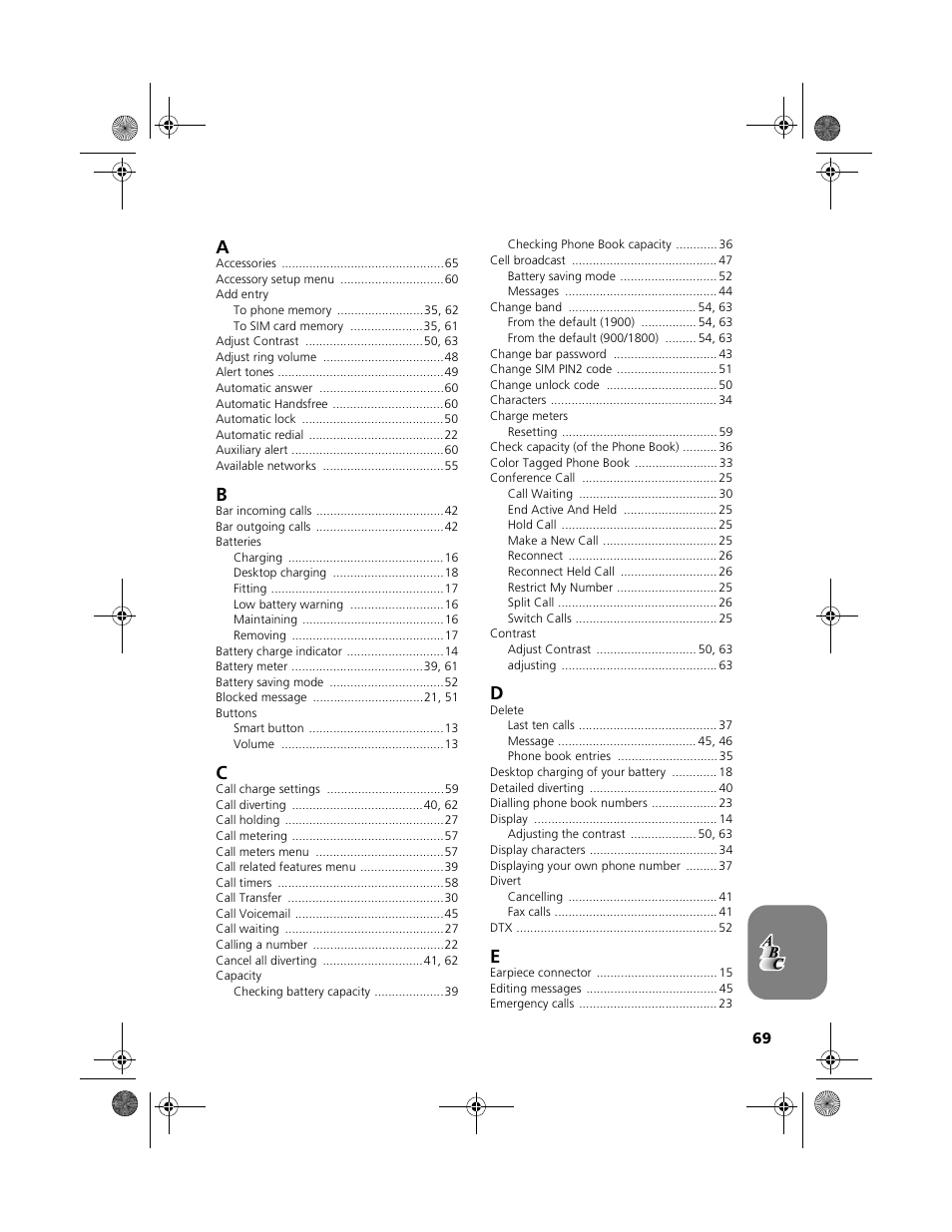 Index | Motorola V2088 User Manual | Page 75 / 80