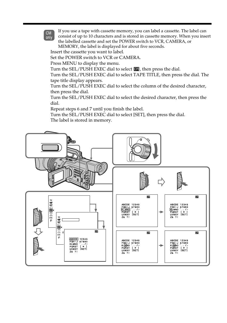 Labeling a cassette | Sharp DSR-PD150P User Manual | Page 100 / 172