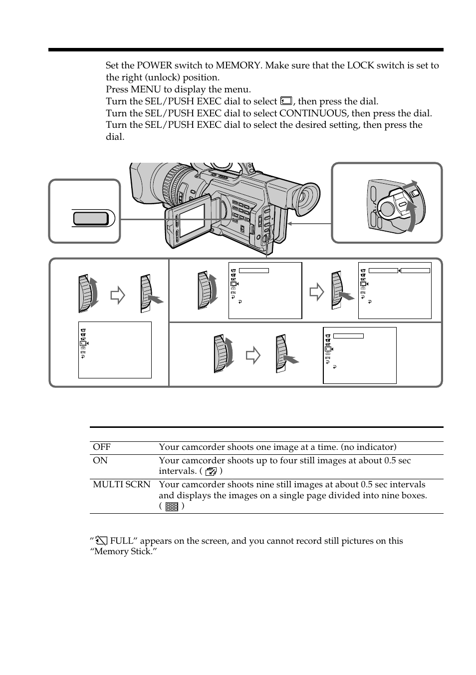 Continuous shooting settings | Sharp DSR-PD150P User Manual | Page 120 / 172