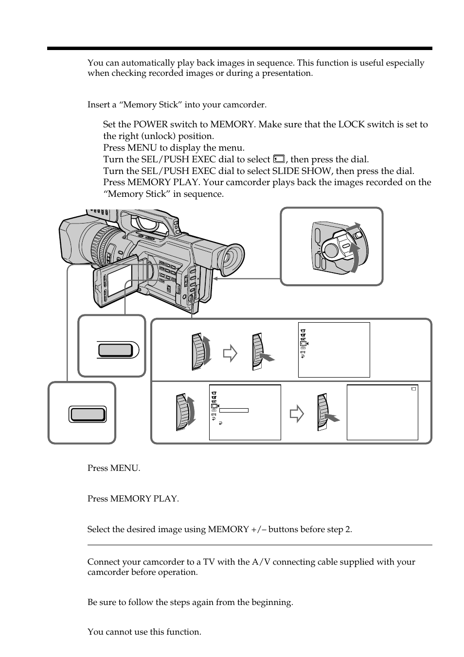 Playing back images continuously – slide show | Sharp DSR-PD150P User Manual | Page 134 / 172