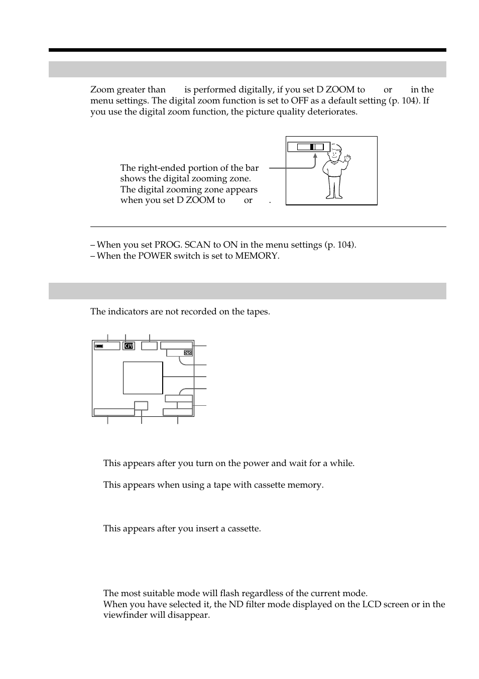 Indicators displayed during recording | Sharp DSR-PD150P User Manual | Page 22 / 172