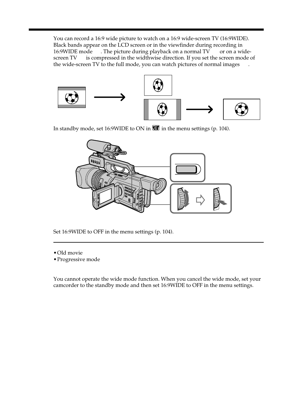 Using the wide mode | Sharp DSR-PD150P User Manual | Page 36 / 172