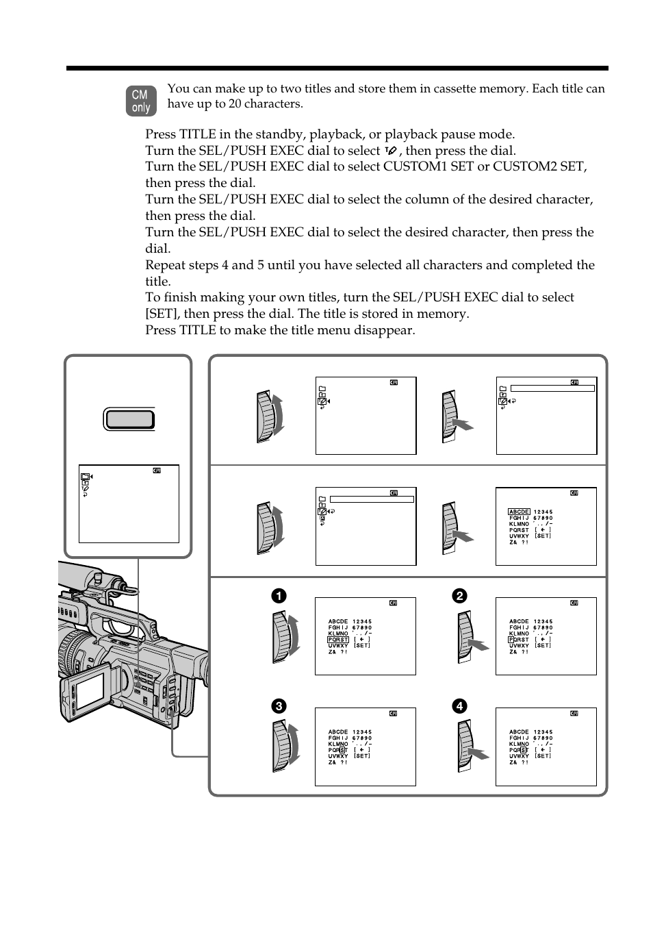 Making your own titles | Sharp DSR-PD150P User Manual | Page 98 / 172