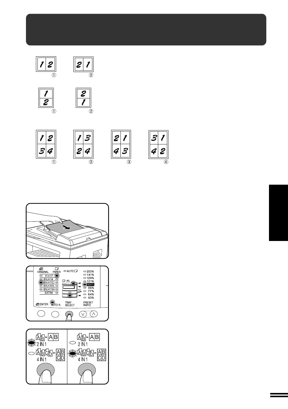 2 in 1 or 4 in 1 | Sharp AL-1670 User Manual | Page 37 / 72