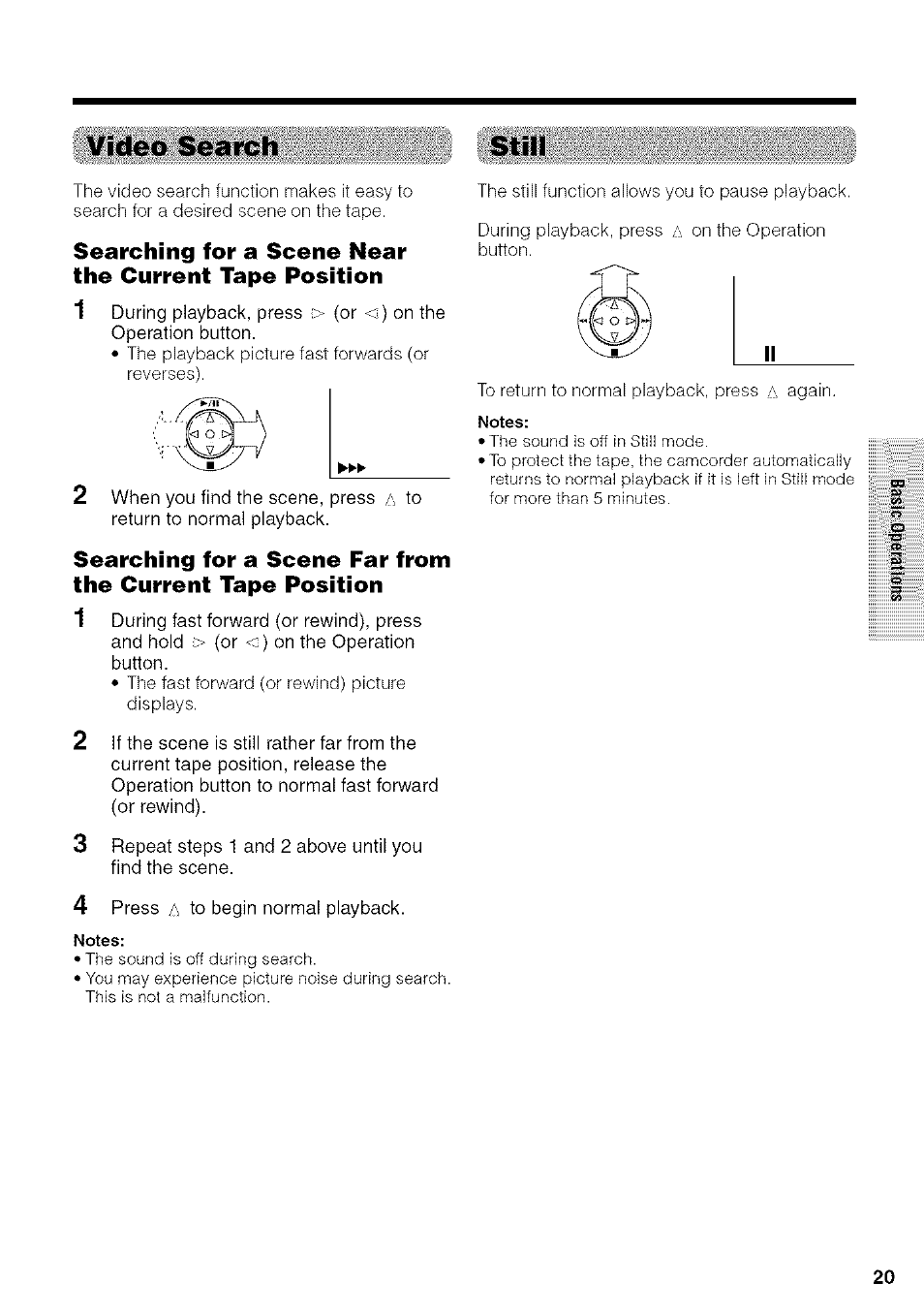 Video search, Video search still | Sharp VIEWCAM VL-NZ50U User Manual | Page 33 / 83