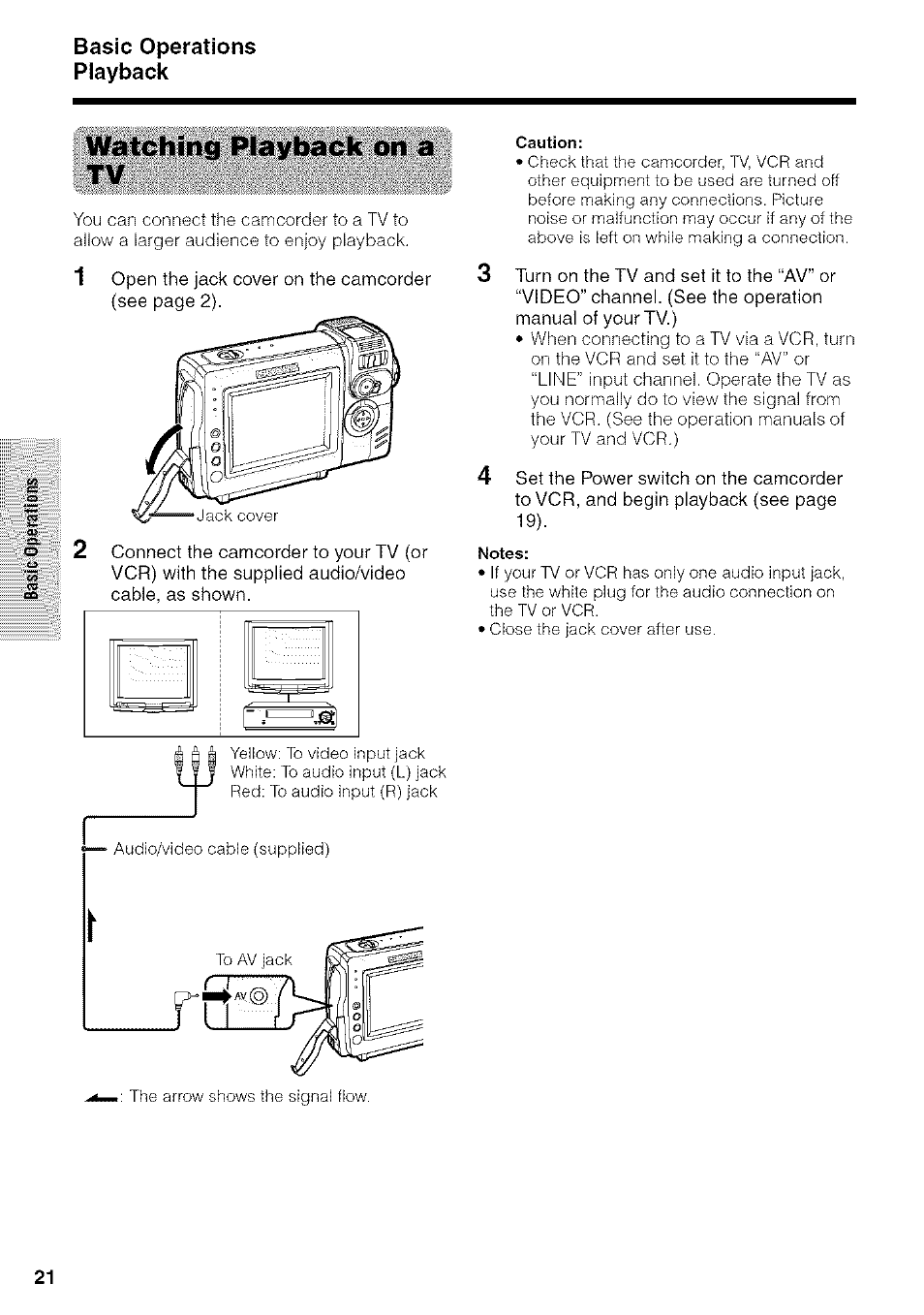 Basic operations playback, Watching playback on a tv | Sharp VIEWCAM VL-NZ50U User Manual | Page 34 / 83