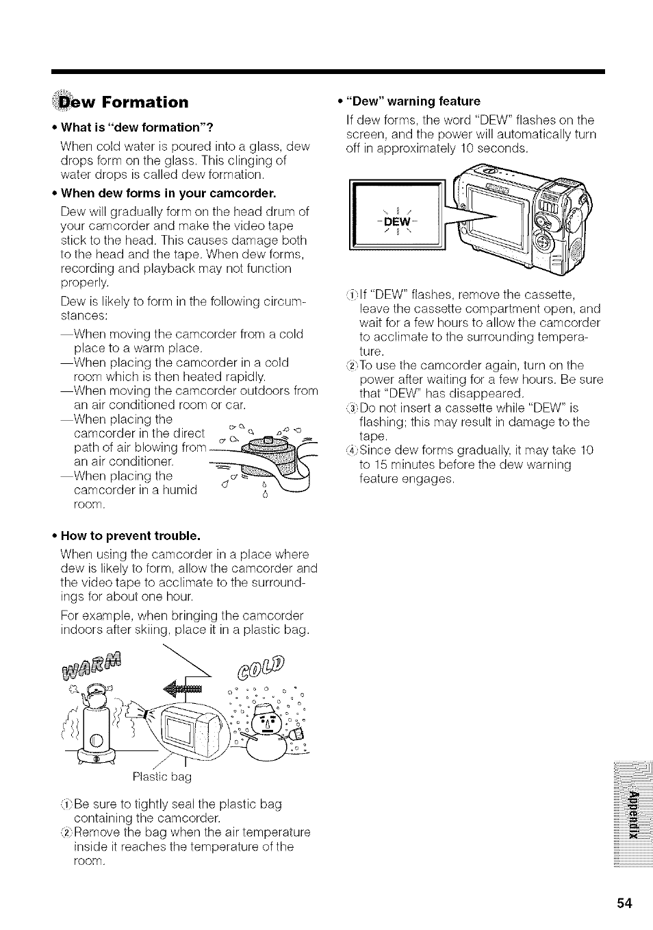 Dew formation | Sharp VIEWCAM VL-NZ50U User Manual | Page 67 / 83