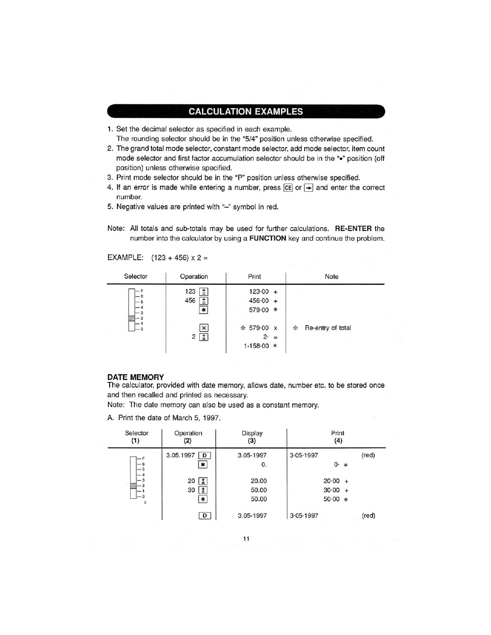 Calculation examples | Sharp CS-2870 User Manual | Page 13 / 27