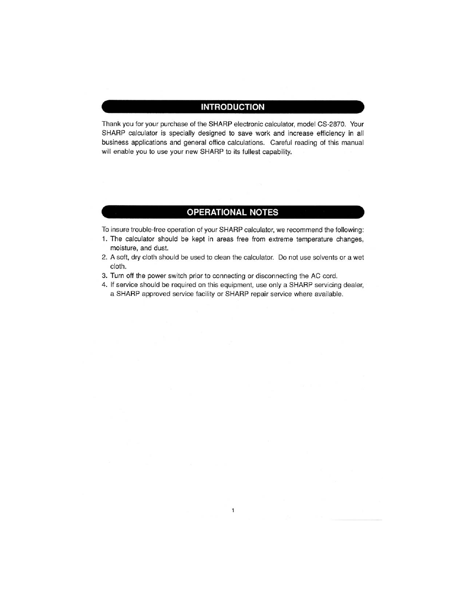 Sharp CS-2870 User Manual | Page 3 / 27