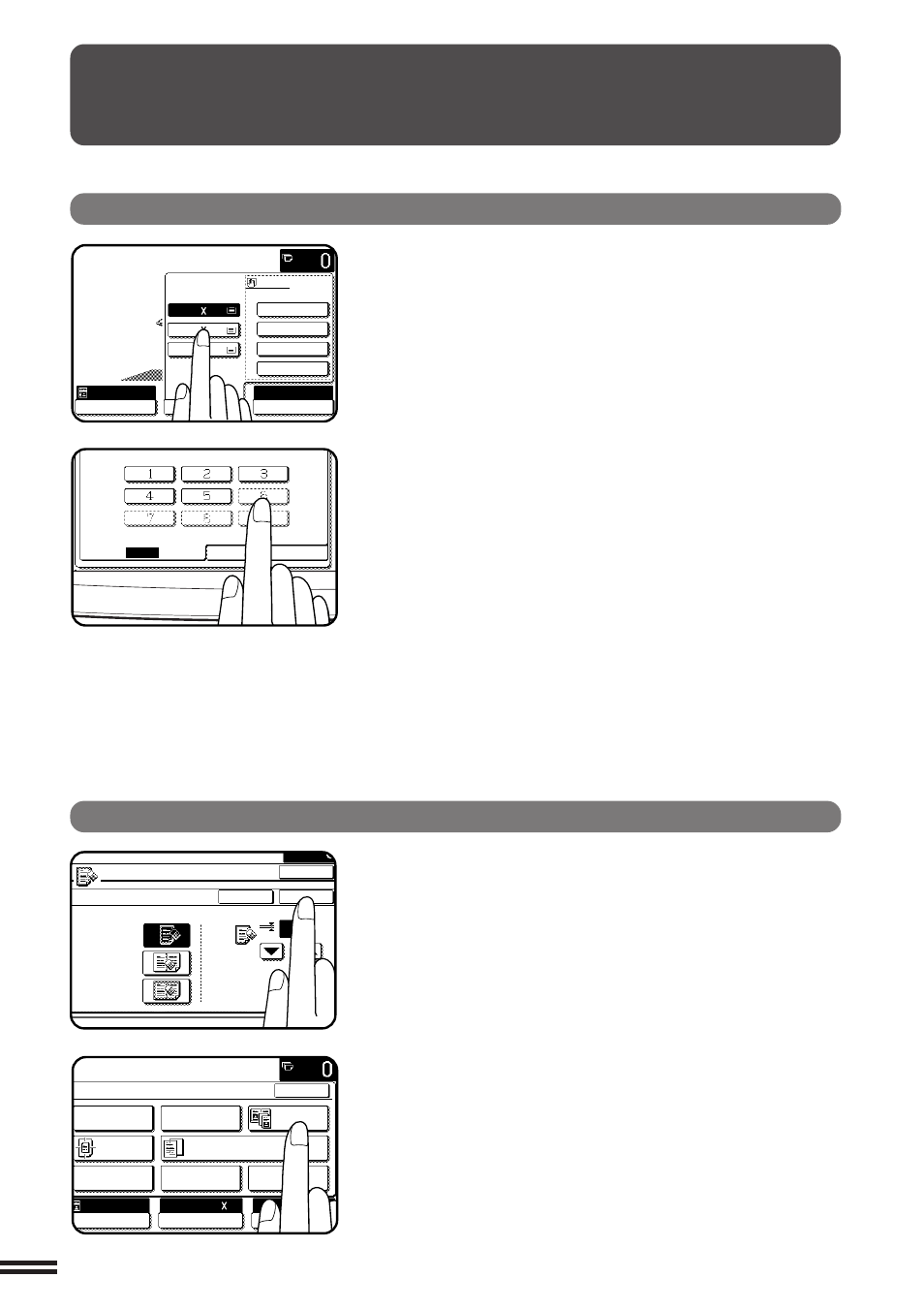 Using the touch panel, How to use the touch panel, Selection of function | Sharp AR-C160 User Manual | Page 20 / 148