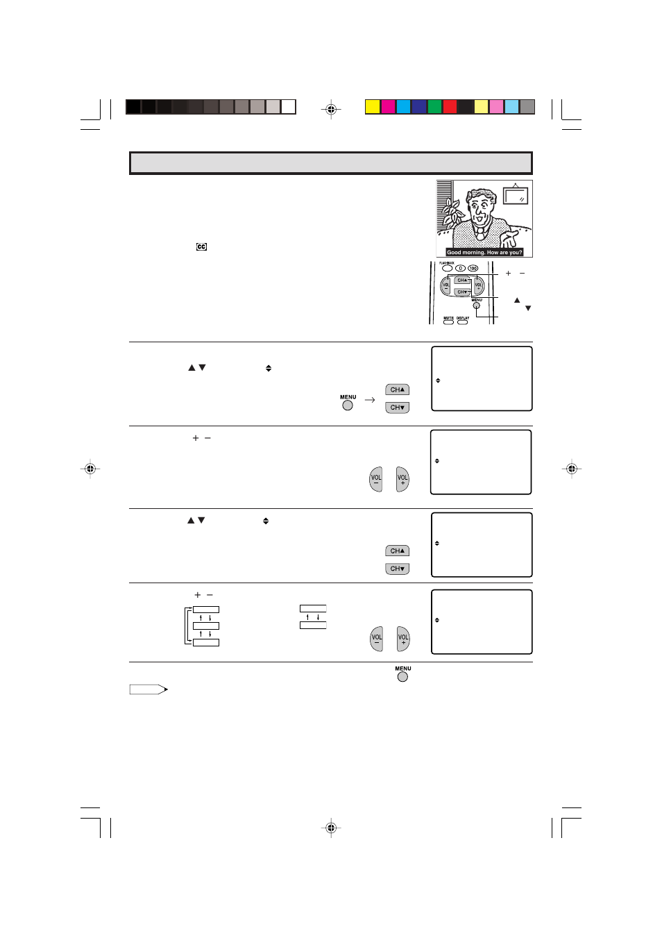 Closed caption | Sharp 27C240 User Manual | Page 13 / 45