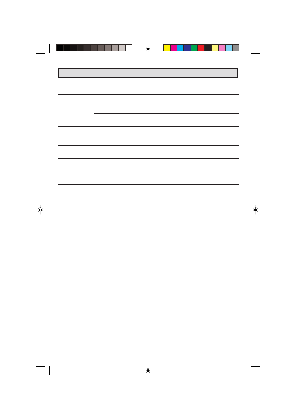 Specifications | Sharp 27C240 User Manual | Page 34 / 45