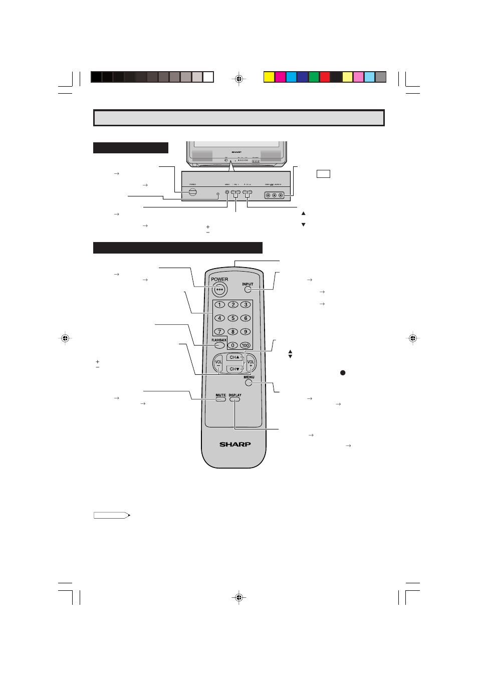 Référence rapide sur les commandes, Nomenclature (français), Panneau avant | Fonctions de base de la télécommande | Sharp 27C240 User Manual | Page 43 / 45