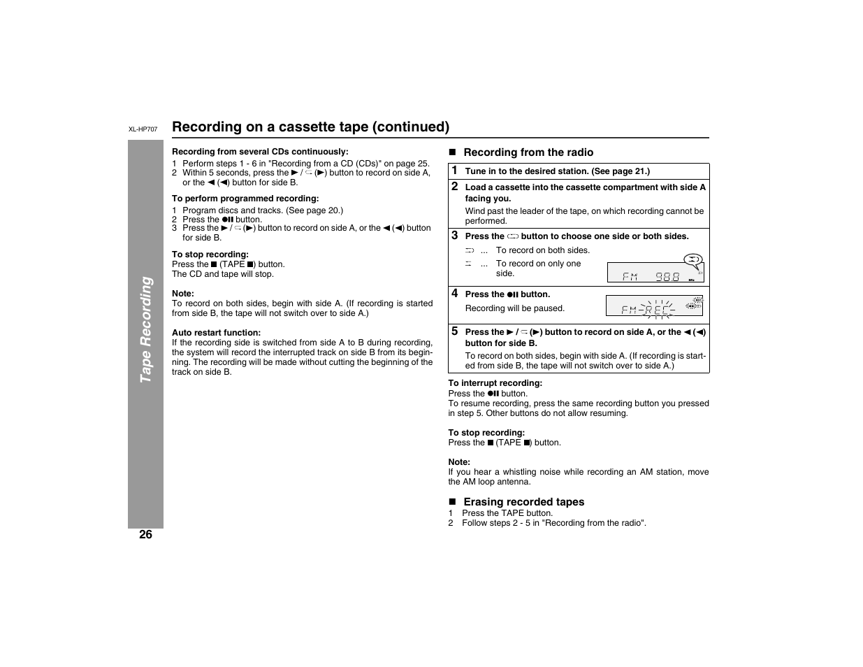 Sharp XL-HP707 User Manual | Page 26 / 36