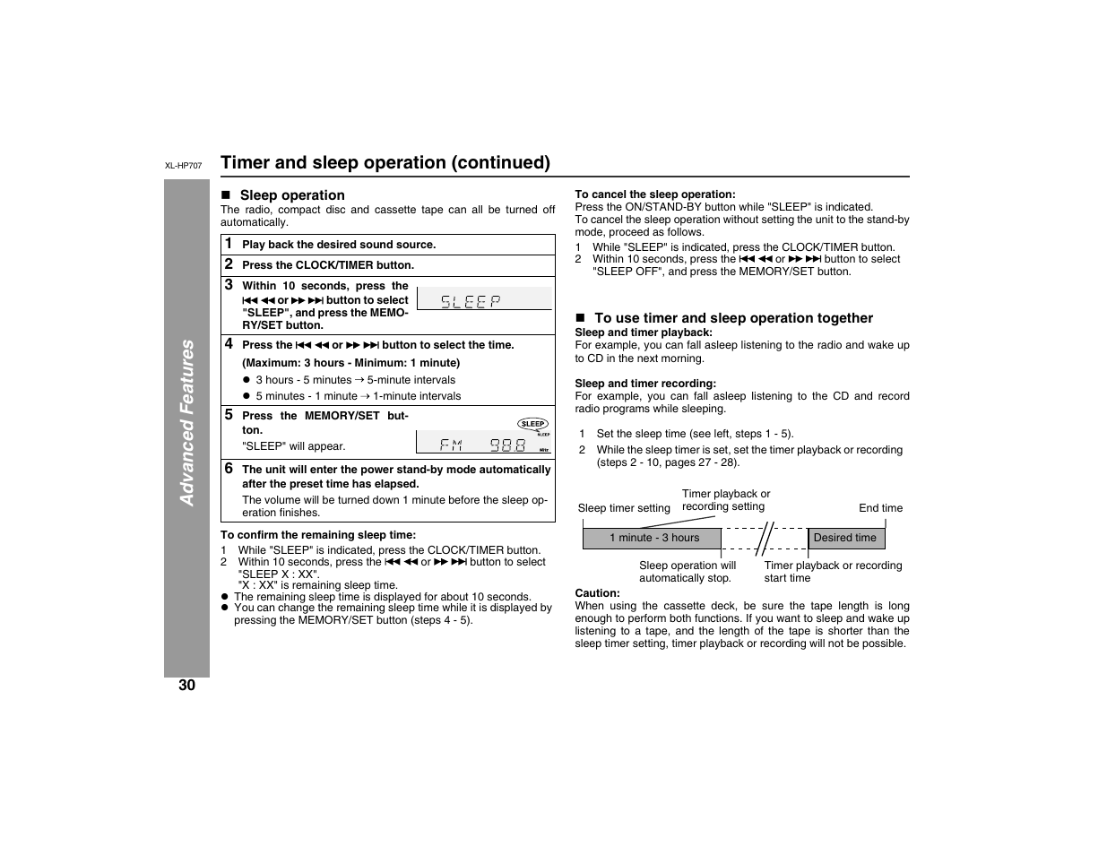 Sharp XL-HP707 User Manual | Page 30 / 36