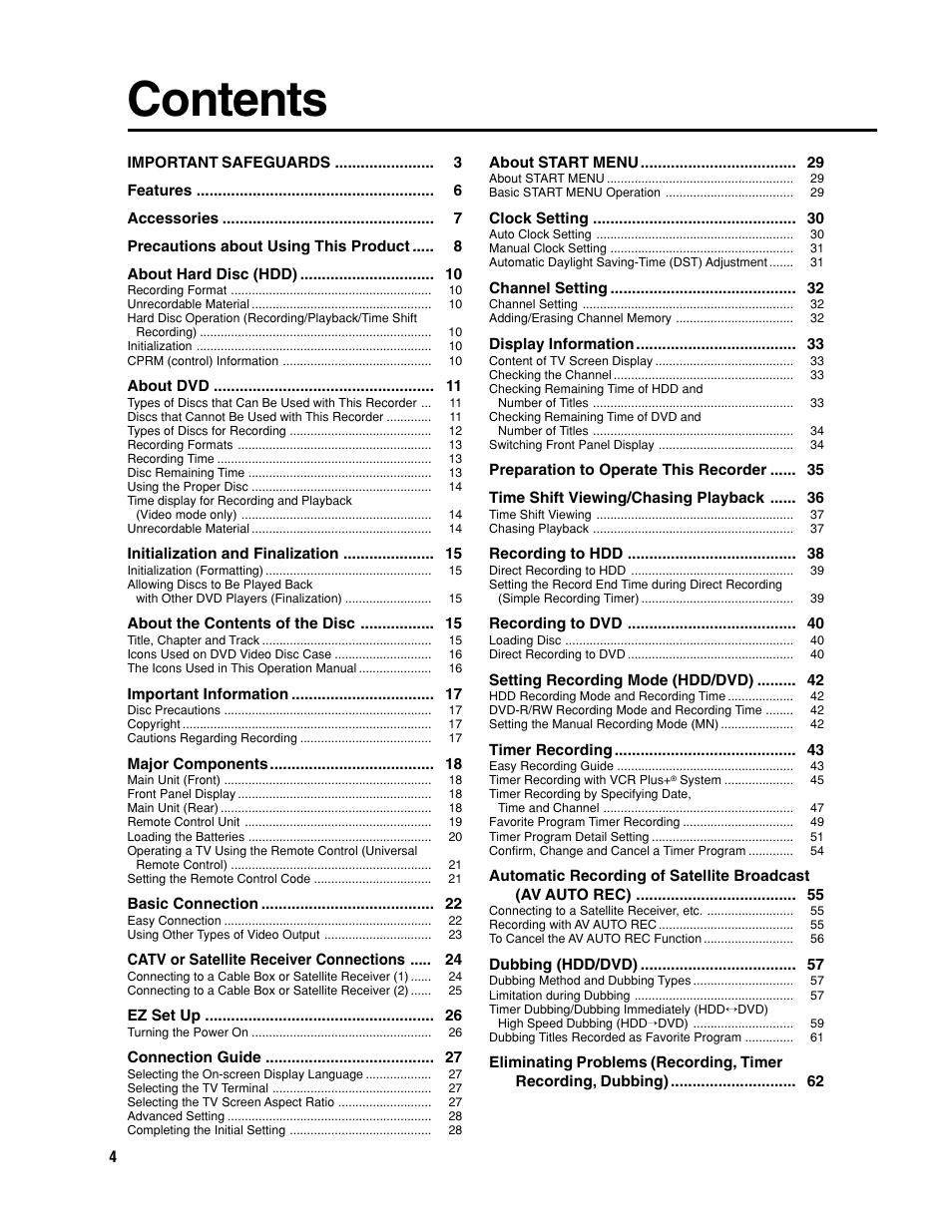 Sharp DV-HR300U User Manual | Page 4 / 126