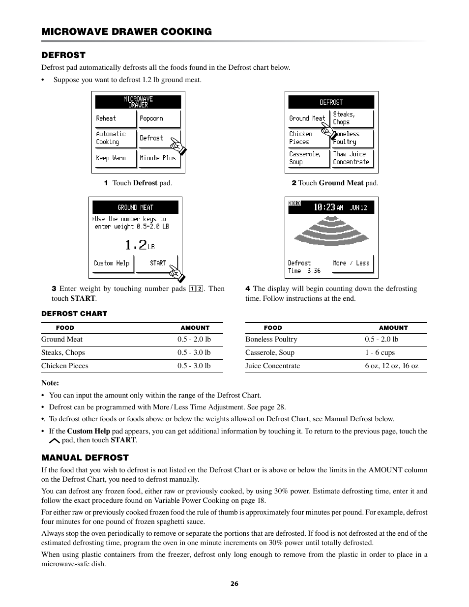 Microwave drawer cooking | Sharp KB-3425L User Manual | Page 26 / 48