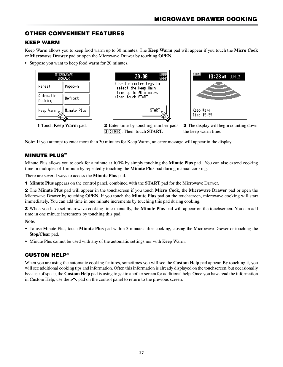 Microwave drawer cooking | Sharp KB-3425L User Manual | Page 27 / 48