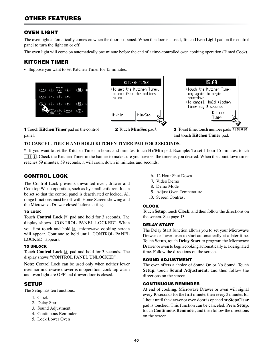 Other features | Sharp KB-3425L User Manual | Page 40 / 48