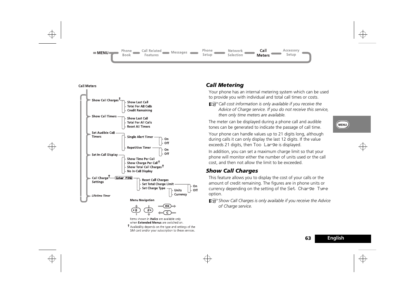 Call meters menu | Motorola P8088 User Manual | Page 65 / 84