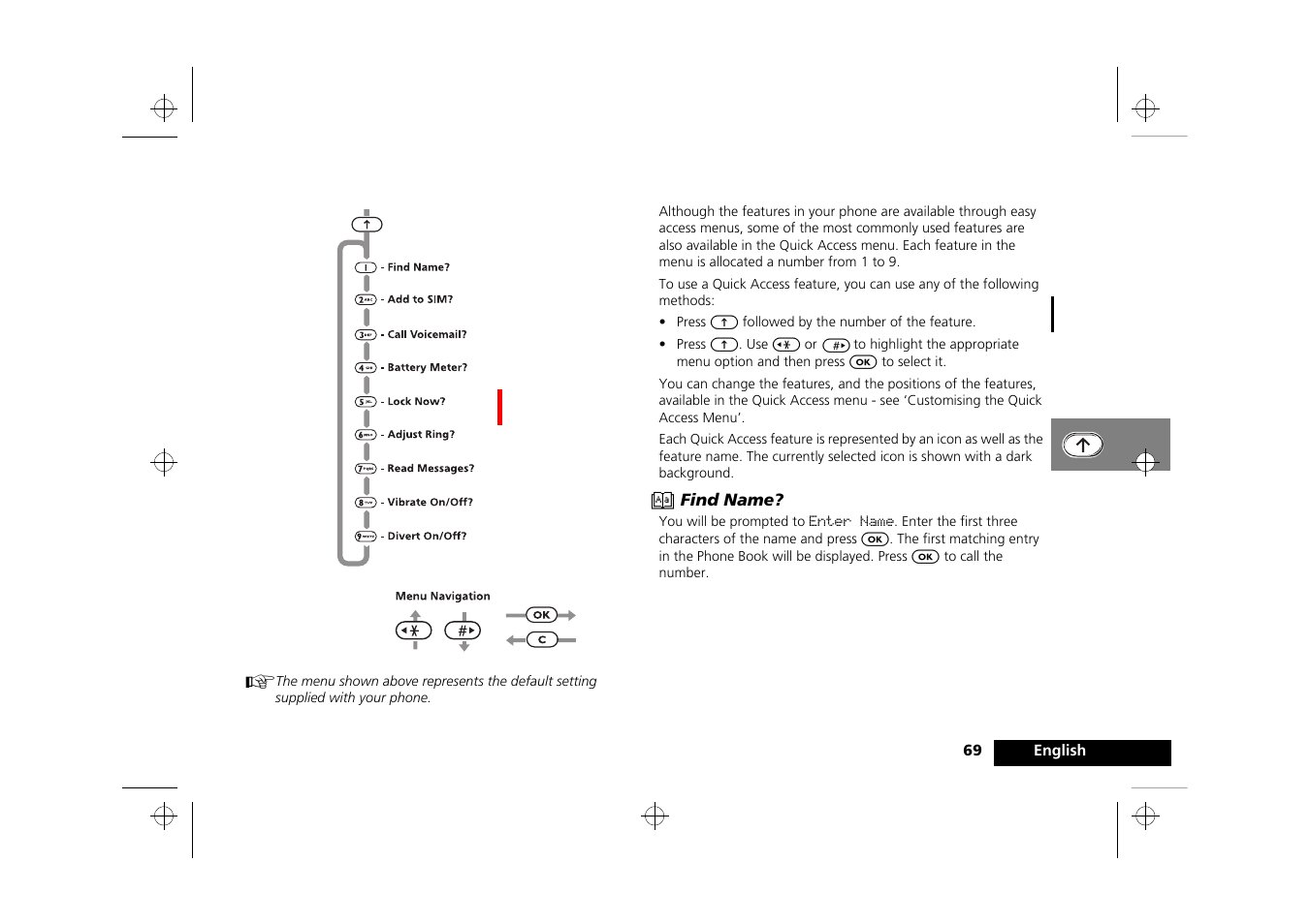 Using the quick access menu | Motorola P8088 User Manual | Page 71 / 84