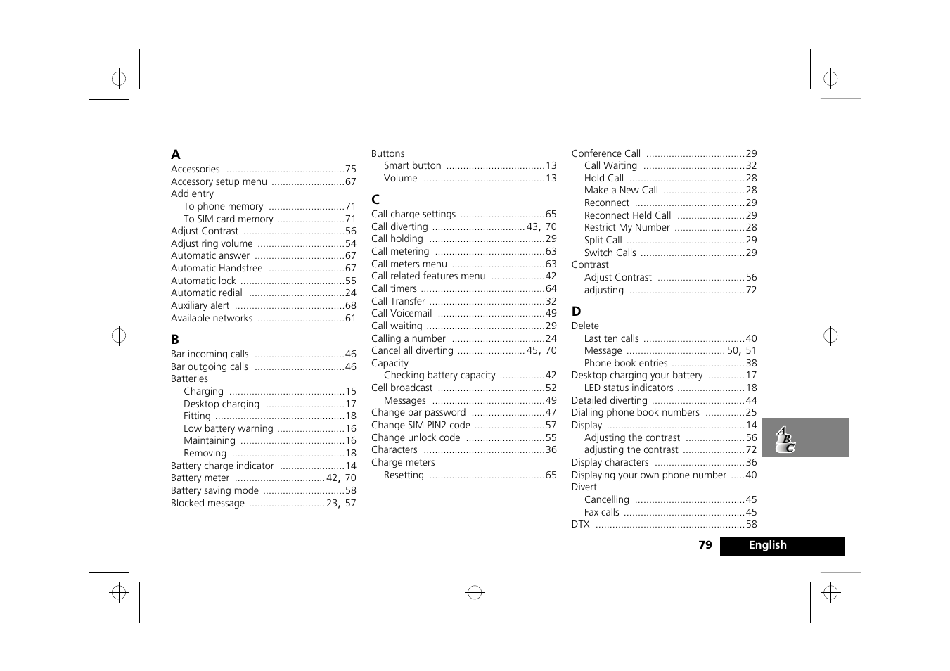 Index | Motorola P8088 User Manual | Page 81 / 84