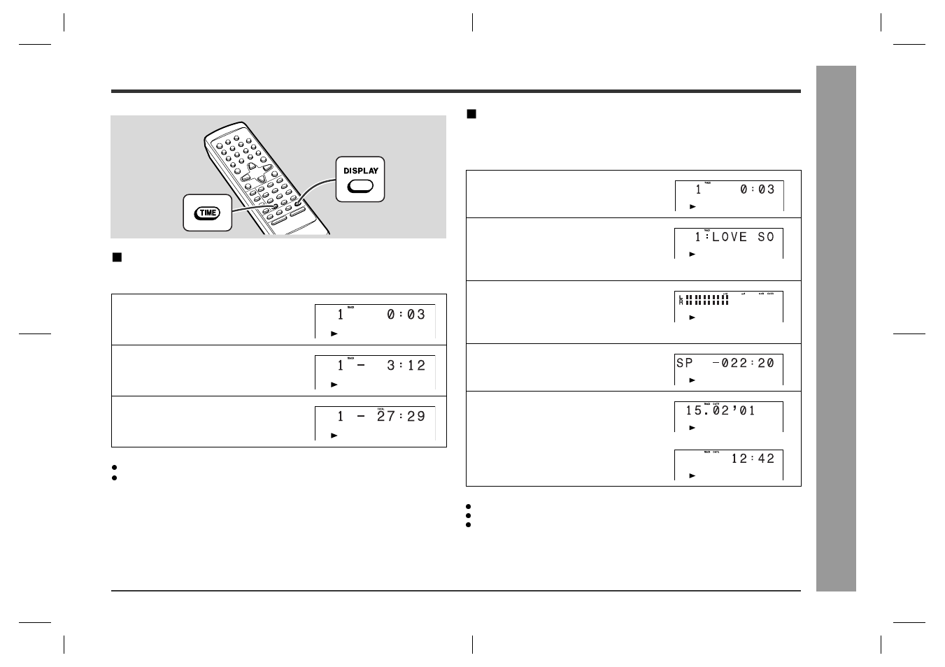 Md pla y bac k, Switching the time display, Switching the track name or level meter etc | Sharp SD-CX1H User Manual | Page 23 / 64