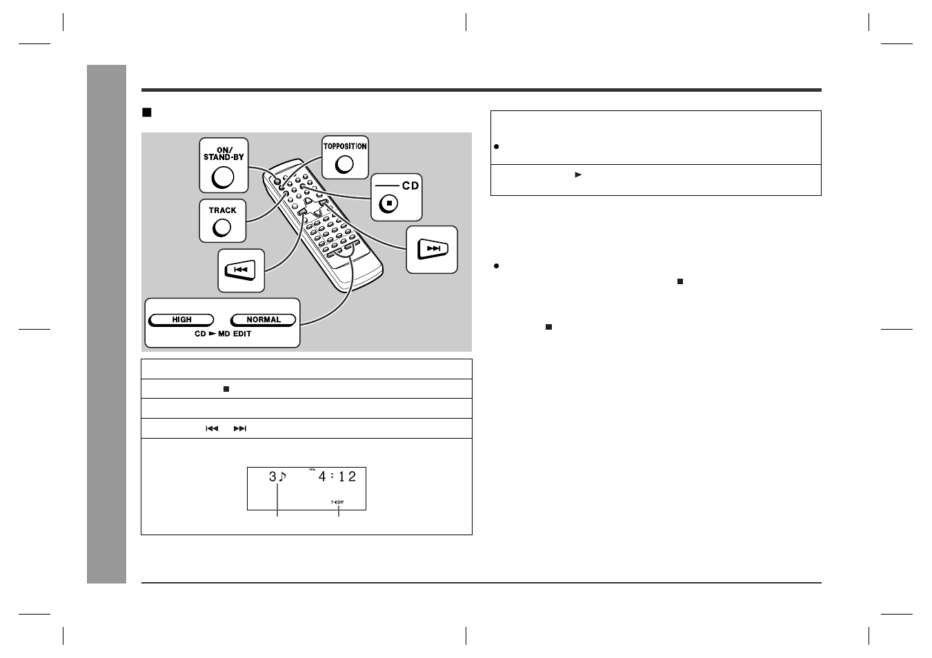 Md reco rd ing, Recording to a minidisc from a cd (continued), Recording the desired tracks of the cd | Sharp SD-CX1H User Manual | Page 38 / 64