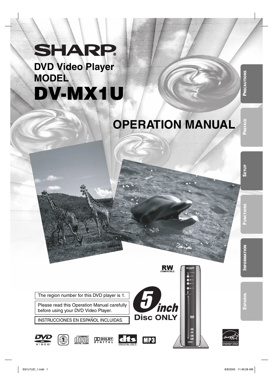 Sharp DV-MX1U User Manual | 24 pages