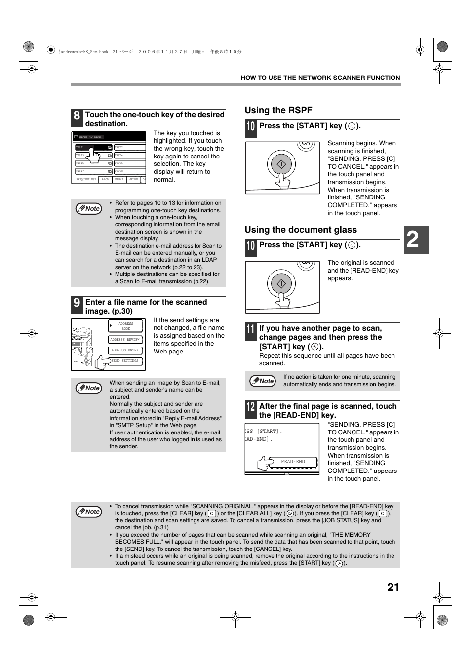 Using the rspf, Using the document glass | Sharp AR-M257 User Manual | Page 151 / 302