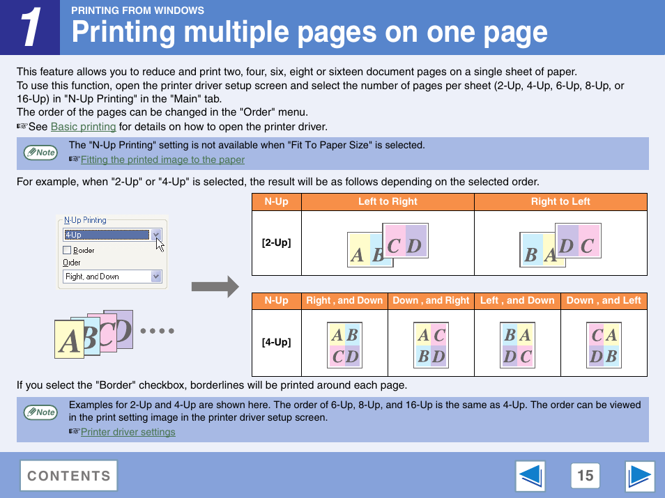 Printing multiple pages on one page | Sharp AR-M257 User Manual | Page 191 / 302