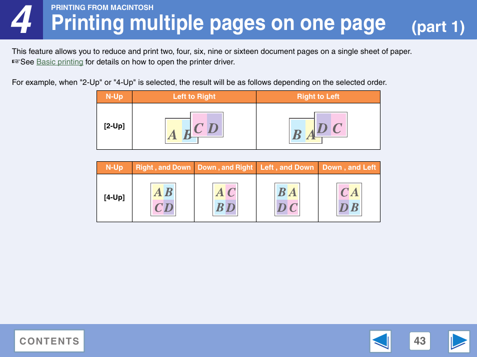 Printing, Printing multiple pages on one page, Part 1) | Sharp AR-M257 User Manual | Page 219 / 302