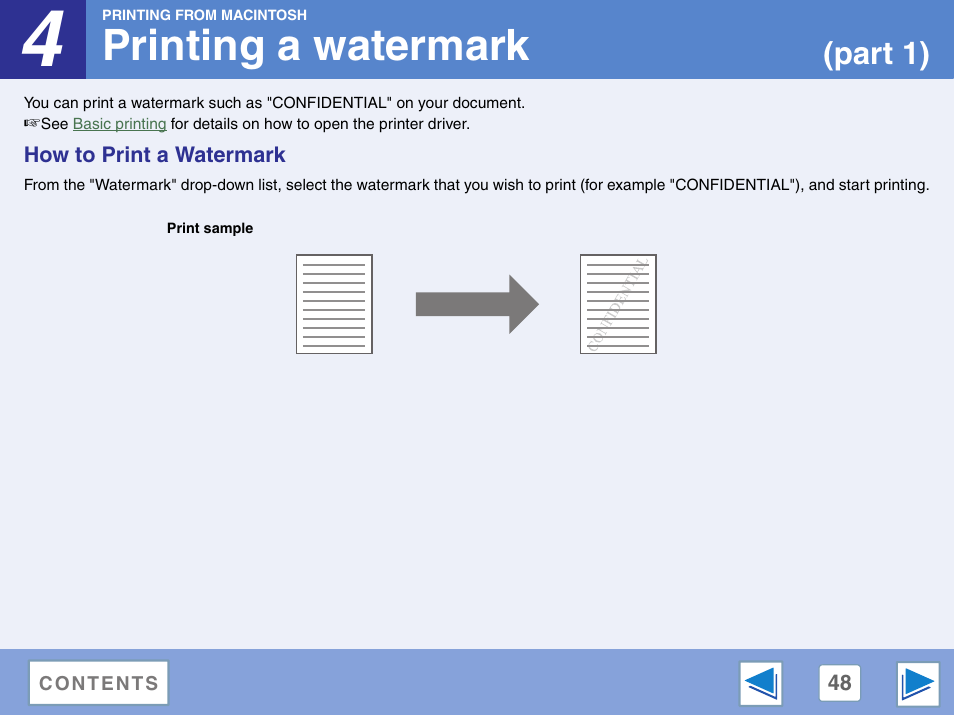 Printing a watermark, How to print a watermark, Printing | A watermark, Part 1) | Sharp AR-M257 User Manual | Page 224 / 302