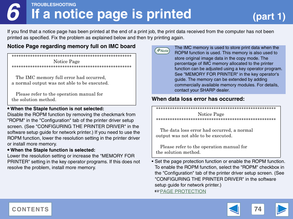 When data loss error has occurred, If a notice page is printed, Part 1) | Sharp AR-M257 User Manual | Page 250 / 302