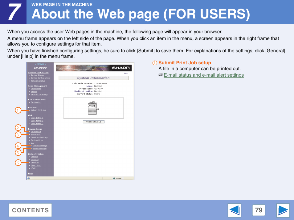 About the web page (for users) | Sharp AR-M257 User Manual | Page 255 / 302