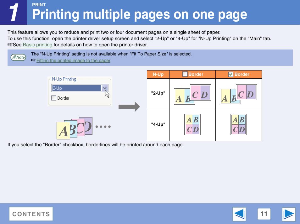 Printing multiple pages on one page | Sharp AR-M257 User Manual | Page 278 / 302