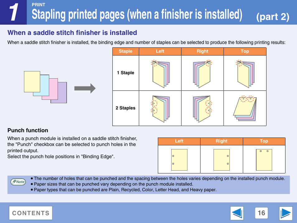 When a saddle stitch finisher is installed, Punch function, Part 2) | Sharp AR-M257 User Manual | Page 283 / 302