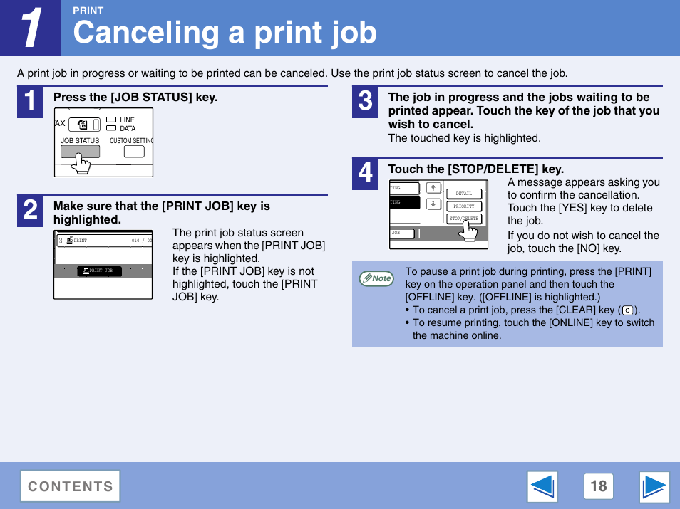 Canceling a print job | Sharp AR-M257 User Manual | Page 285 / 302