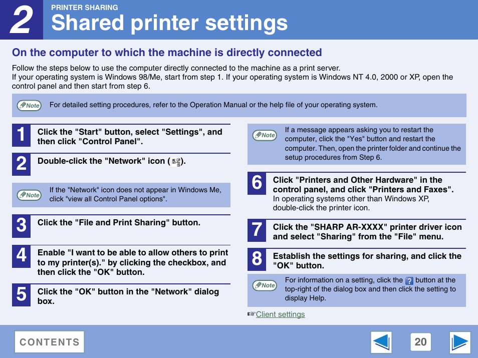 Shared printer settings | Sharp AR-M257 User Manual | Page 287 / 302