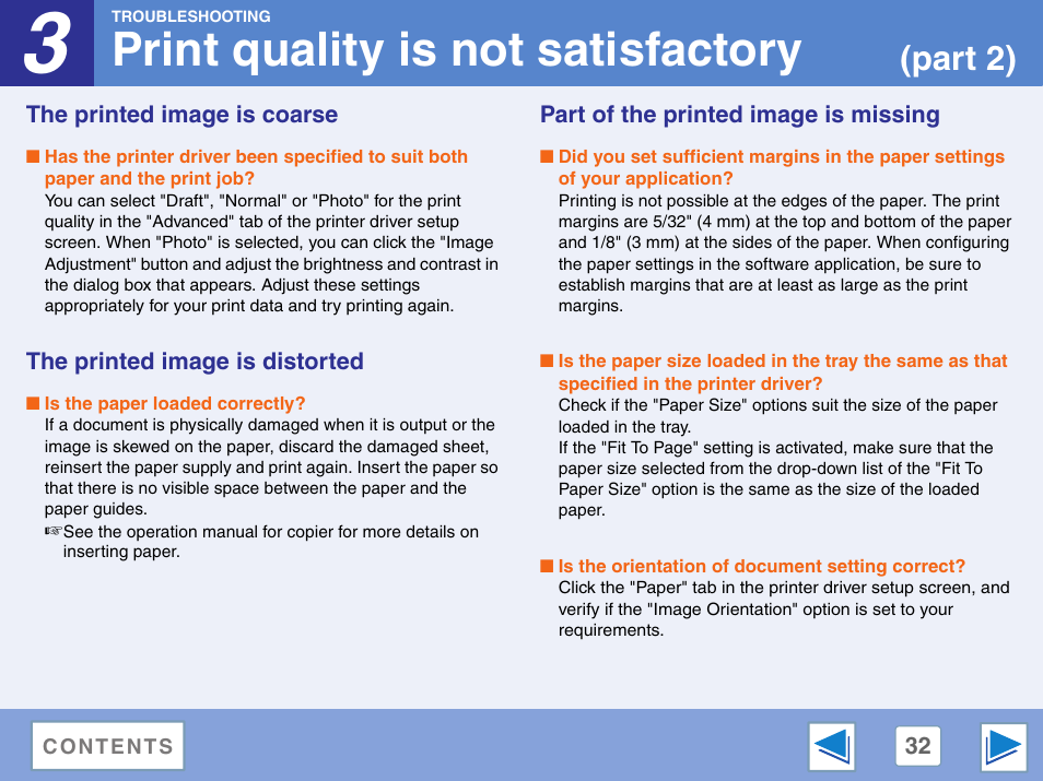 The printed image is coarse, The printed image is distorted, Part of the printed image is missing | Print quality is not satisfactory, Part 2) | Sharp AR-M257 User Manual | Page 299 / 302