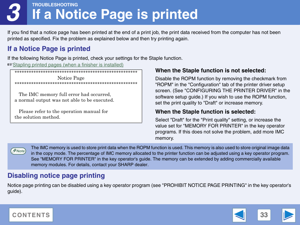 When the staple function is not selected, When the staple function is selected, If a notice page is printed | Sharp AR-M257 User Manual | Page 300 / 302