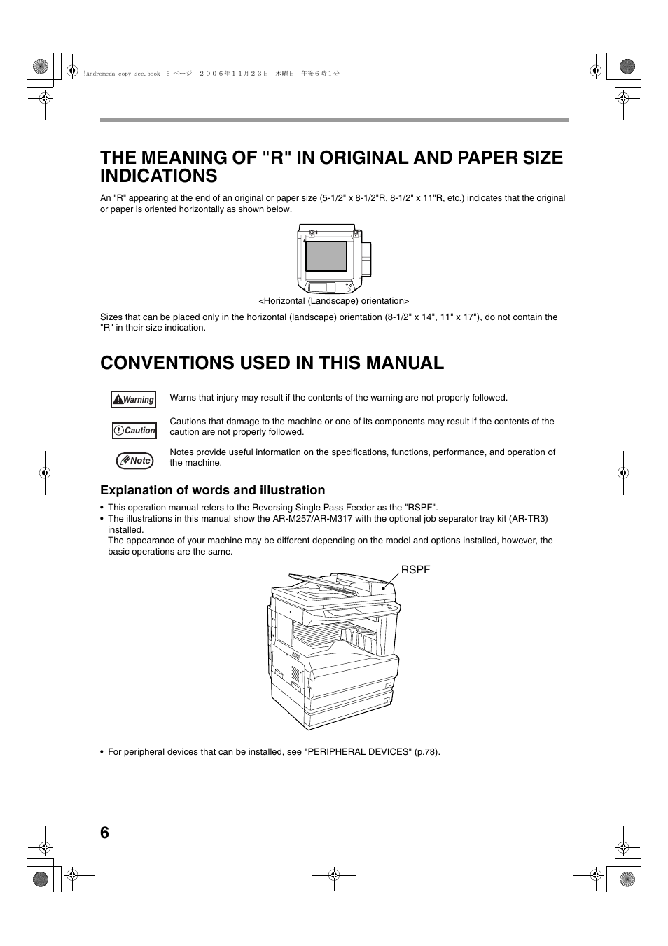 Conventions used in this manual | Sharp AR-M257 User Manual | Page 32 / 302