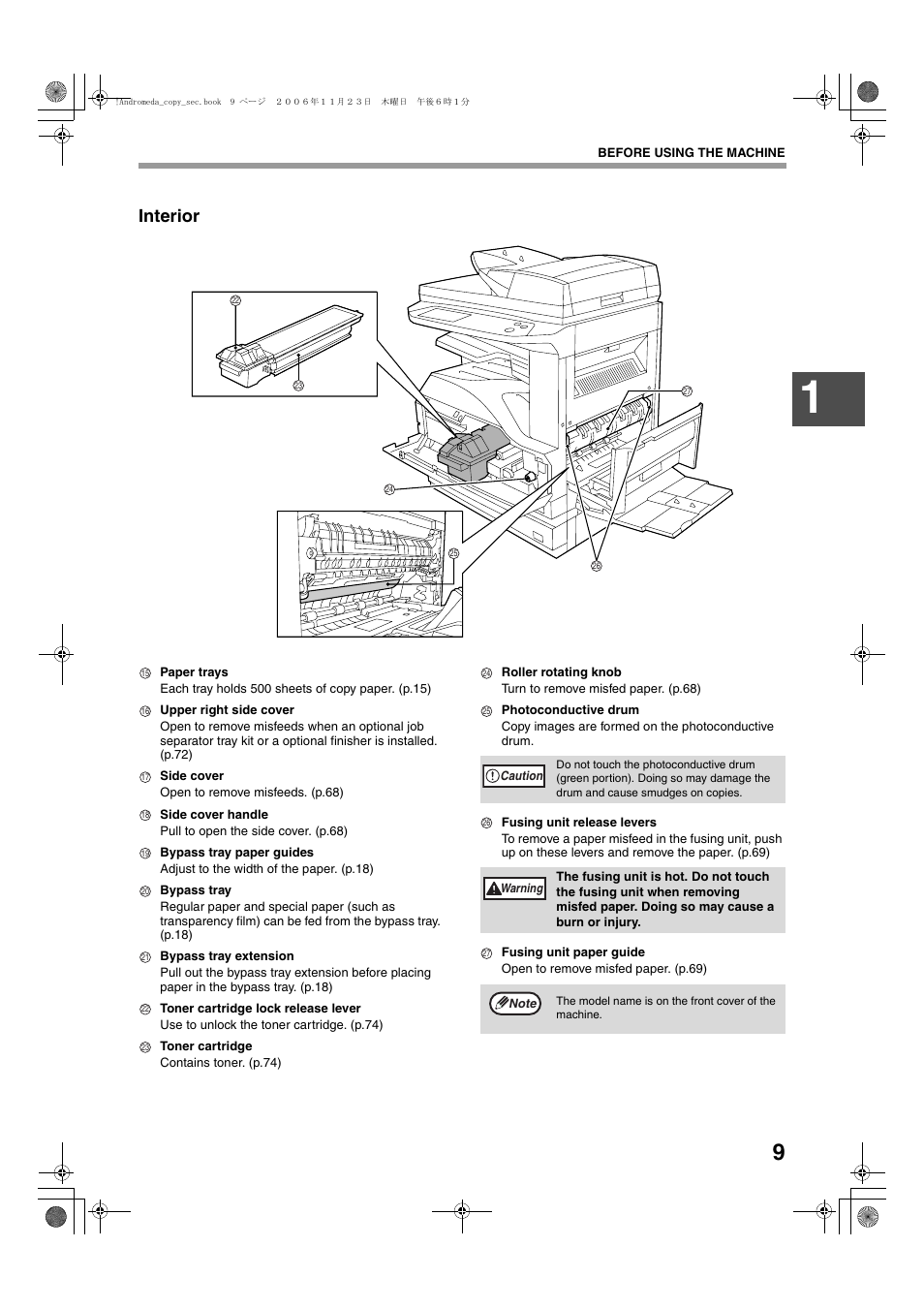 Interior | Sharp AR-M257 User Manual | Page 35 / 302